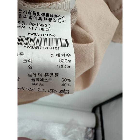 Olive Des Olive Top Women SIZE L Cream Short Sleeve Tie Cuff Keyhole Button Back - Picture 6 of 8